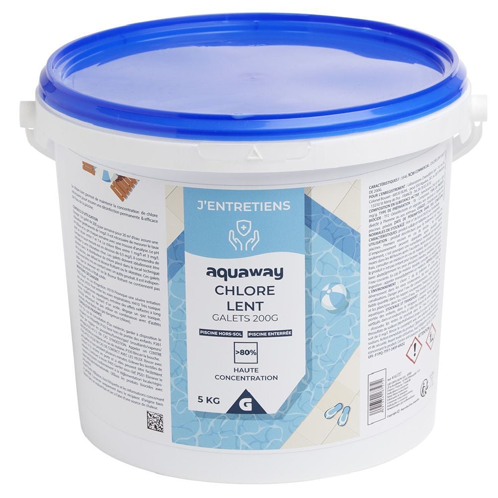 Chlore lent piscine galets 5kg