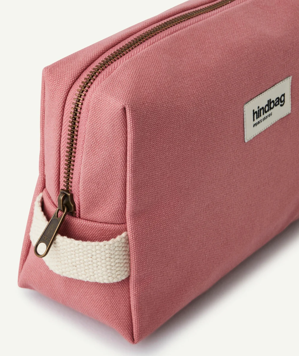 HINDBAGTROUSSE DE TOILETTE LEON EN COTON BIO ROSE