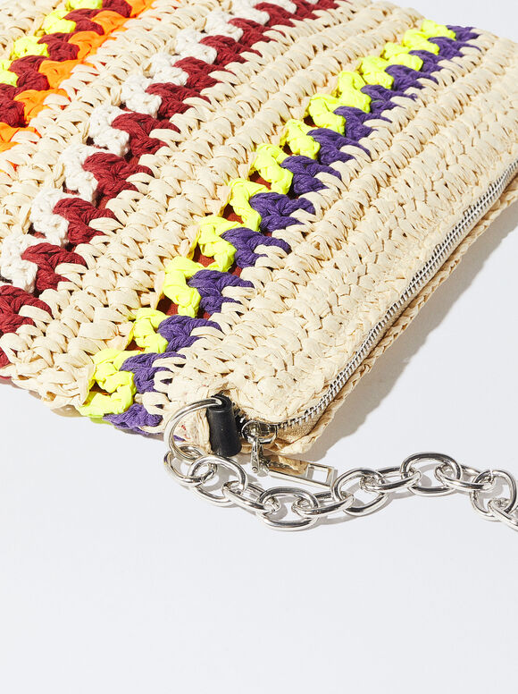 Bolsa transversal trançada - Multicolorida