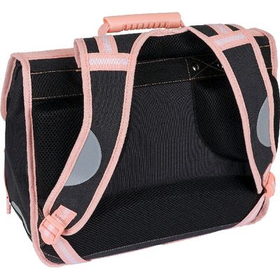 Cartable Mr Wonderful 38 cm - 2 compartiments - gris chiné et corail - Oberthur