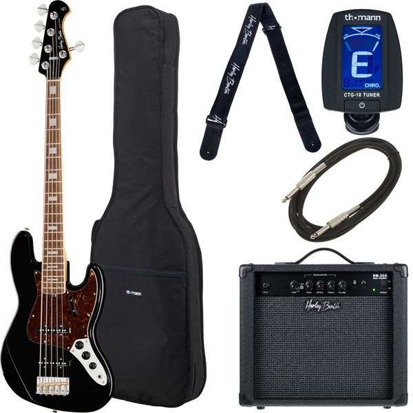 Harley Benton MV-5JB Black Set