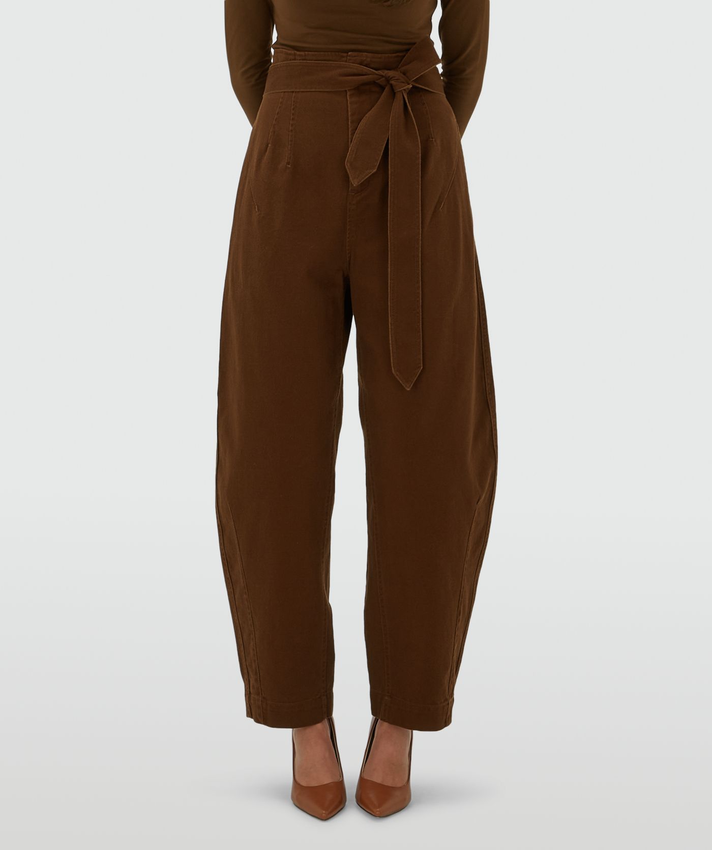 JV-KIAN high rise balloon fit broek - brown