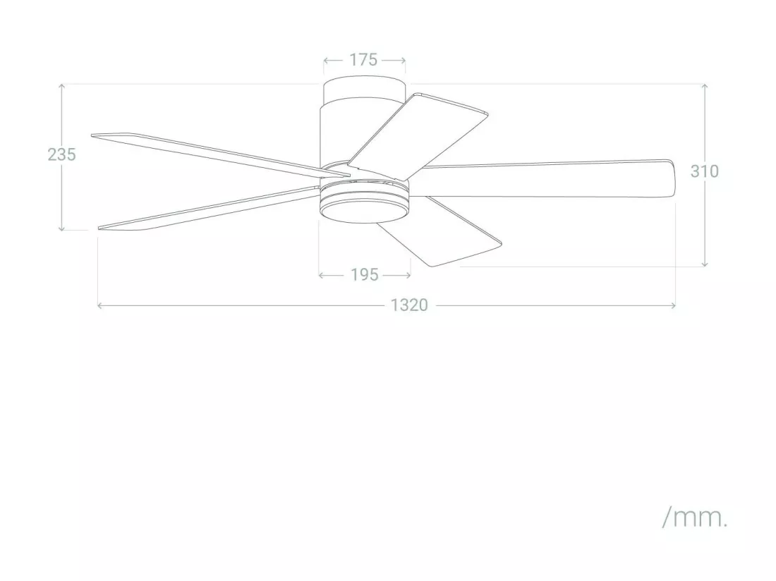 Ventilateur de Plafond Silencieux Flatiron 132 cm Moteur DC Argent Télécommande Sans lumière