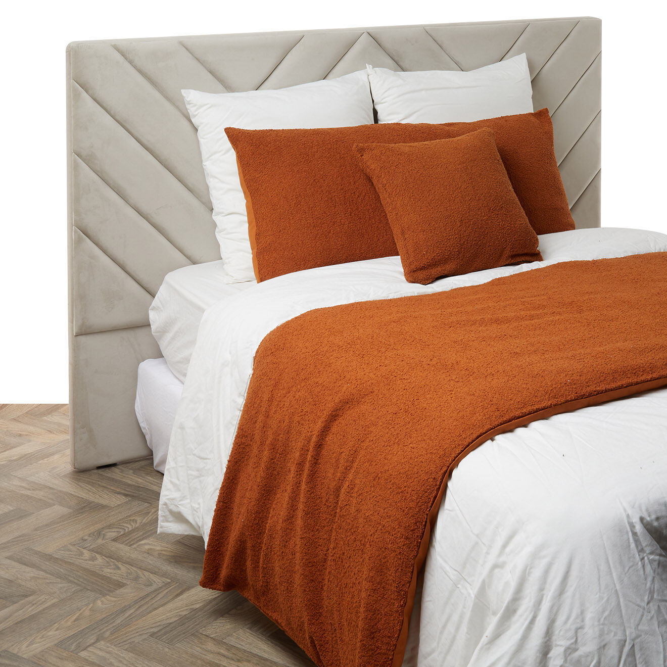Haomy Housse de coussin bouclette Erode caramel - 45x45 cm