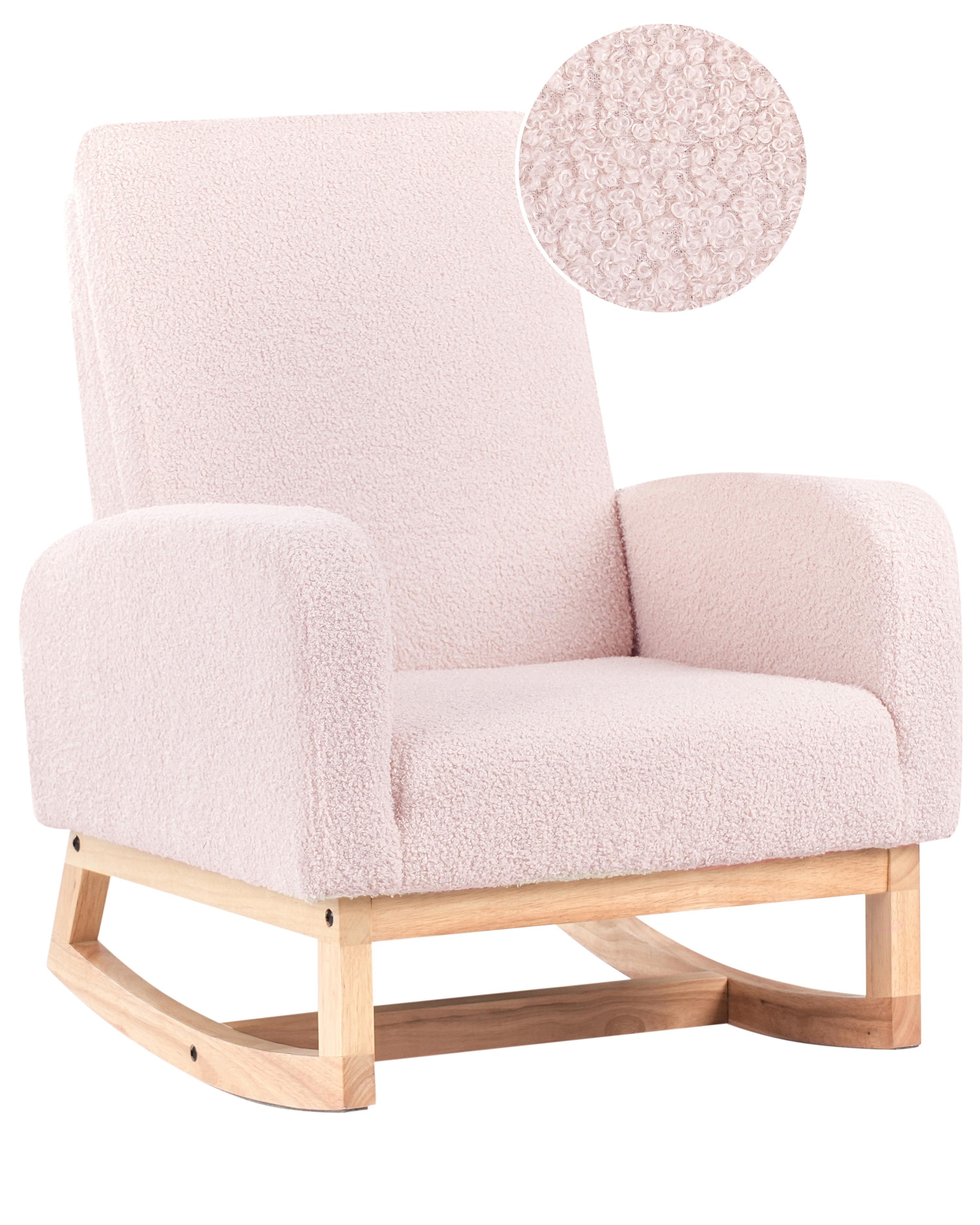 Kinderschommelstoel NORBY Bouclé Pastelroze