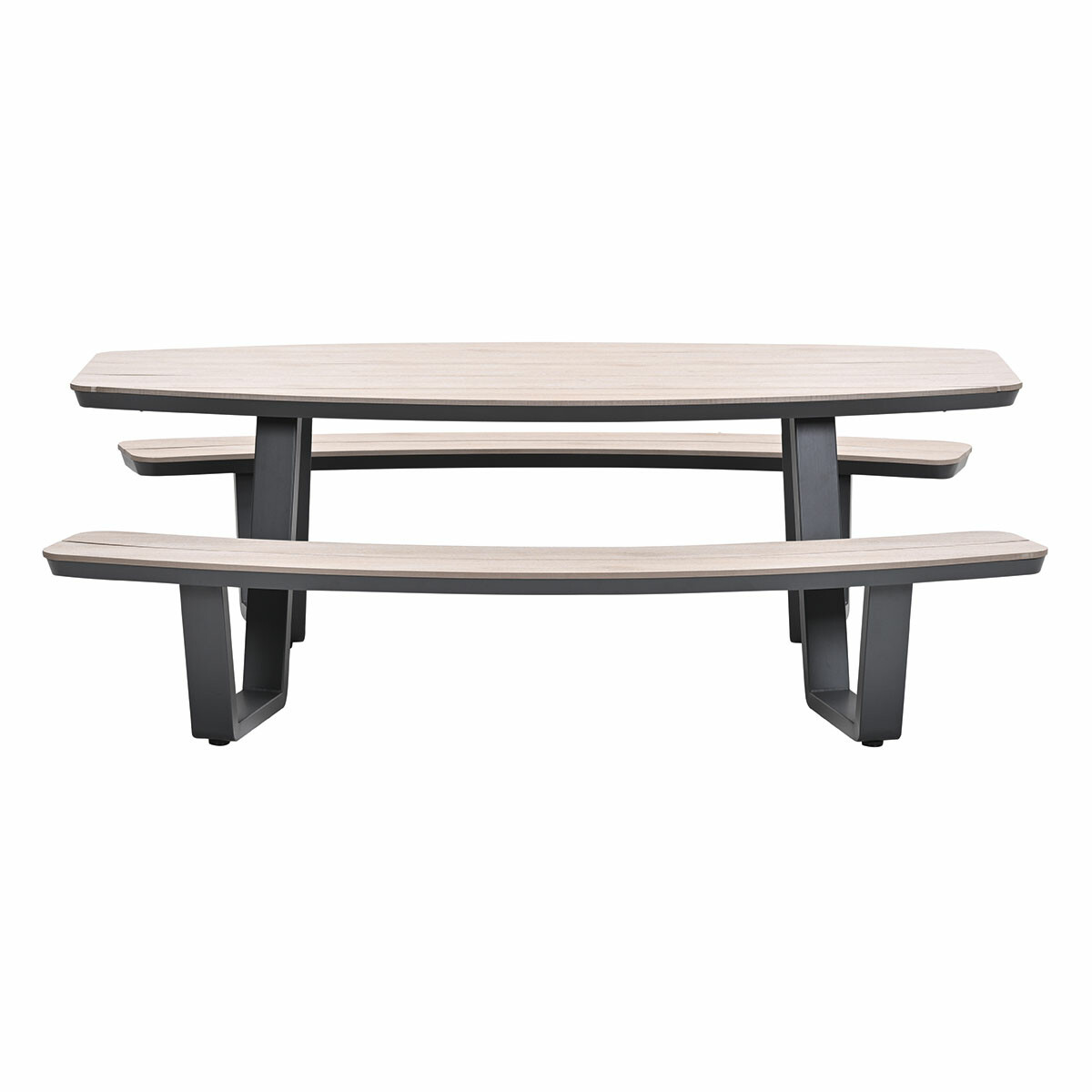 Garden Impressions Sarria ovaal 220 x 193 - d. grijs picknick set