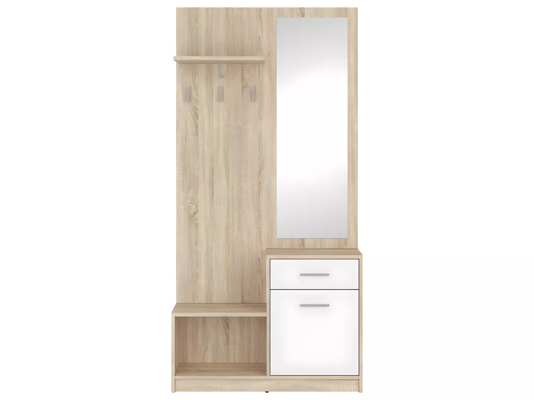 Meuble entrée Ewen Bois et Blanc
