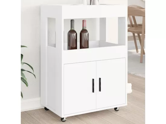 Chariot de bar blanc 60x39,5x89 cm bois d'ingénierie