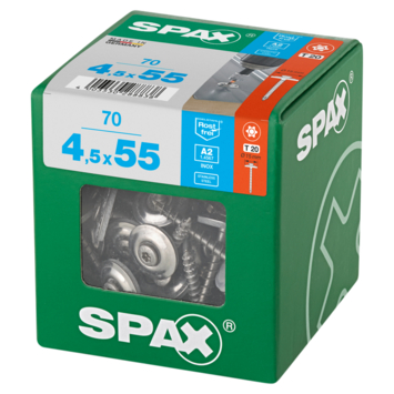 Spax plaatmetaalschroef 4,5 x 55 mm rvs a2 70 stuks