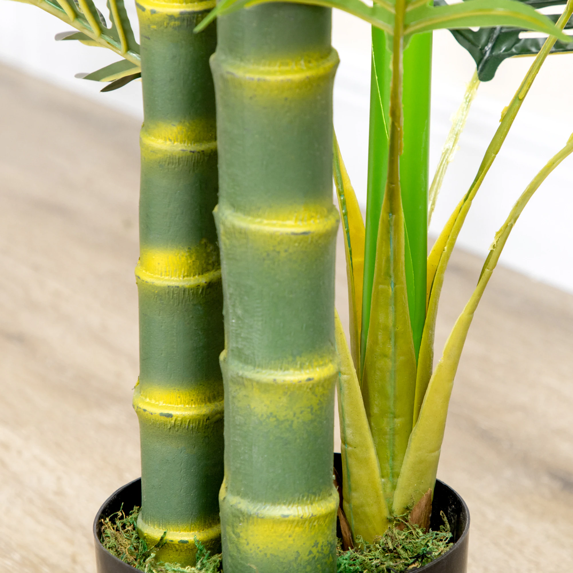 HOMCOM Künstliche Pflanze mit Übertopf grün 19,5L x 19,5B x 150H cm