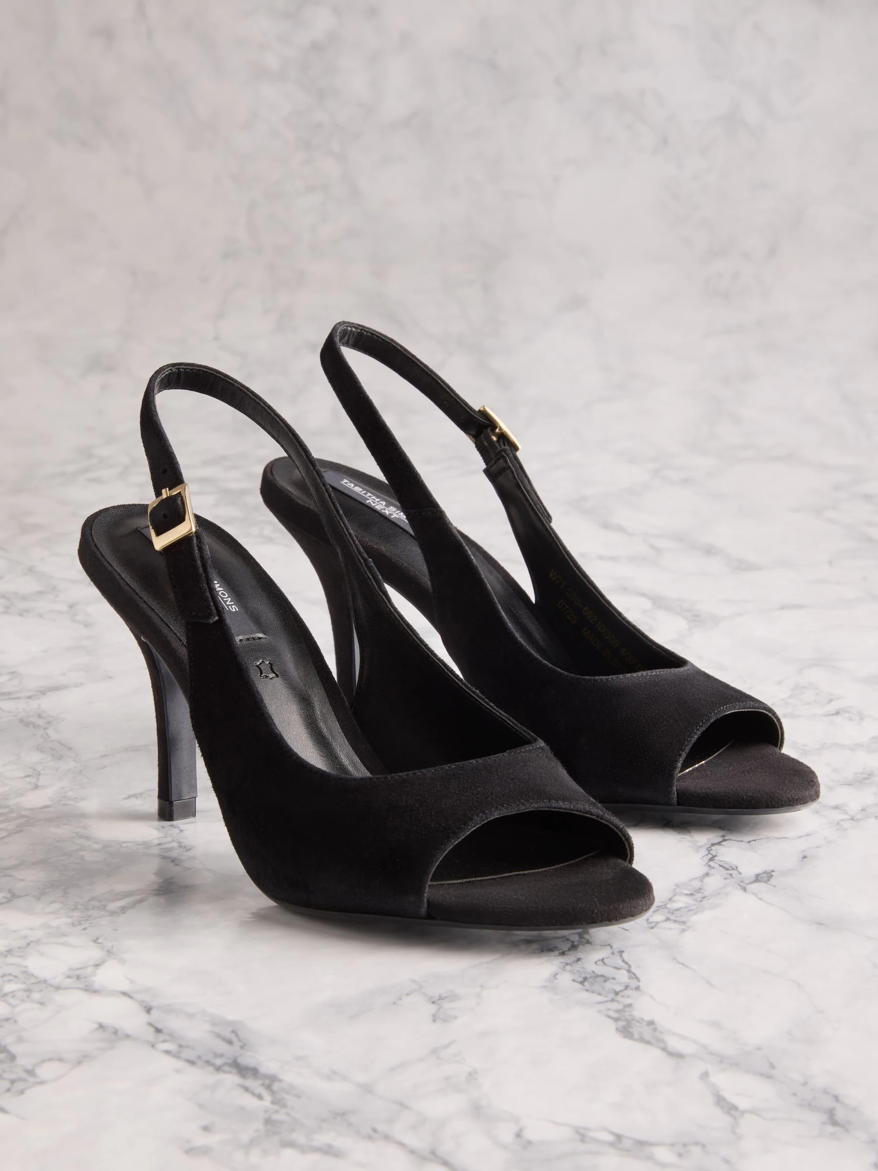 Zwart suède - Tabitha Simmons X Next Ivy Peep Toe Sling Back Heels
