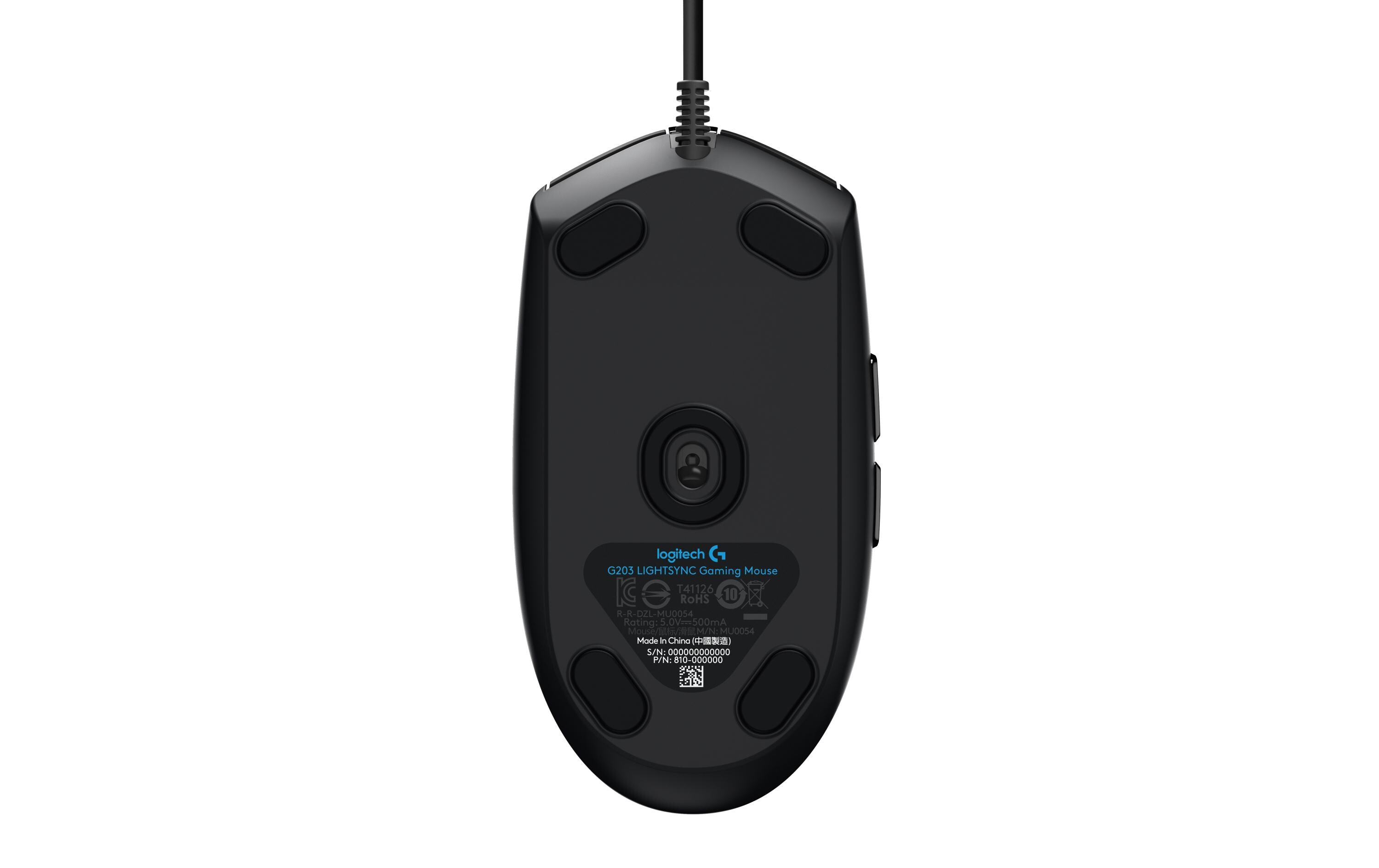 Gaming-Maus G203 Lightsync SchwarzReaktionsschnelle und leichte USB-Gamingmaus