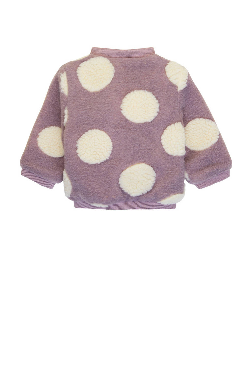 Noppies baby fleece vest Fernie met stippen lila/wit