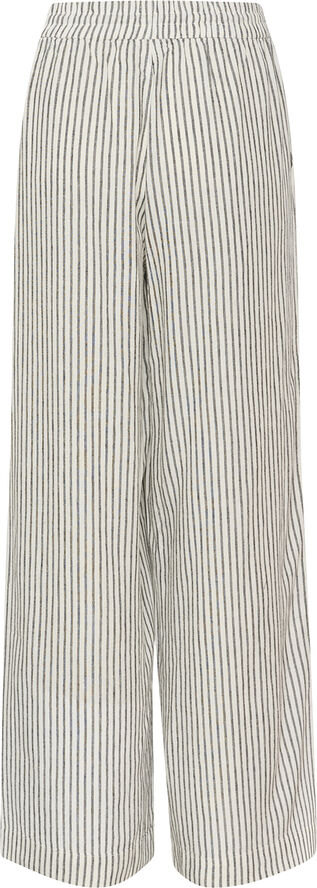Kaffe KAmilia Long Wide Pants HW Chalk/black stripe