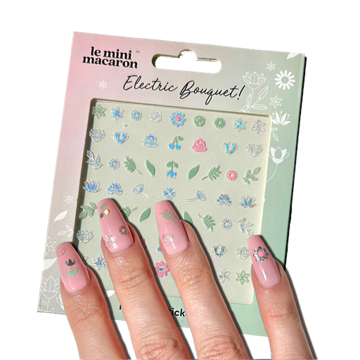 Le Mini Macaron Mini Nail Art Stickers, Electric Bouquet