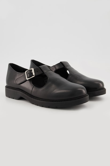 Leder-Loafer, dezente Schnalle, Weite H
