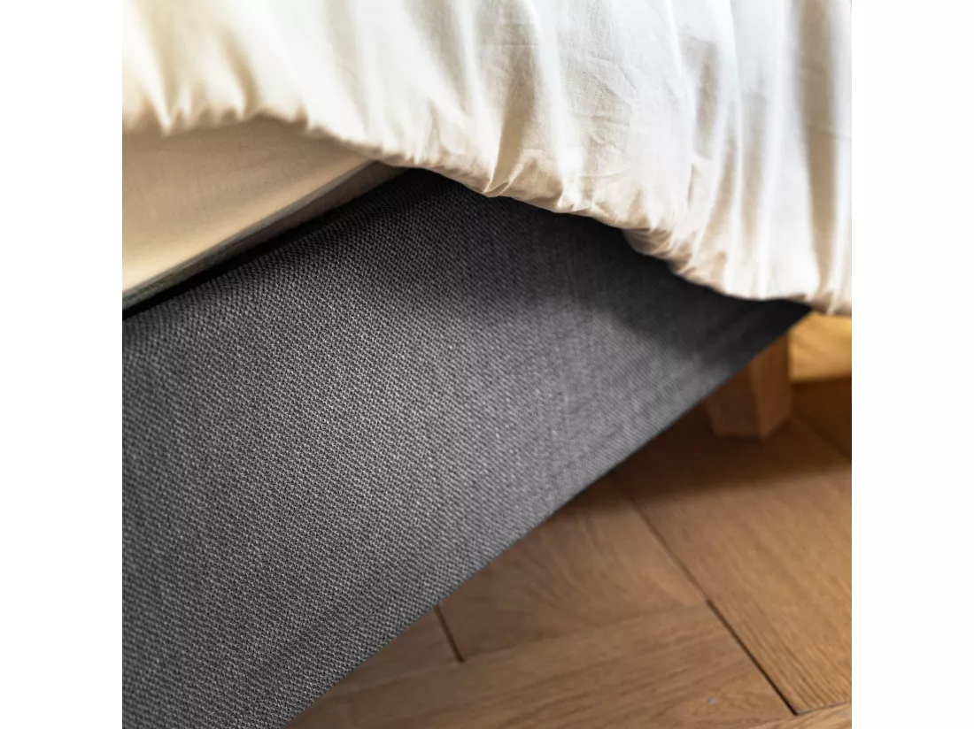 Cache-sommier Anthracite LEAVE - Someo 160x200