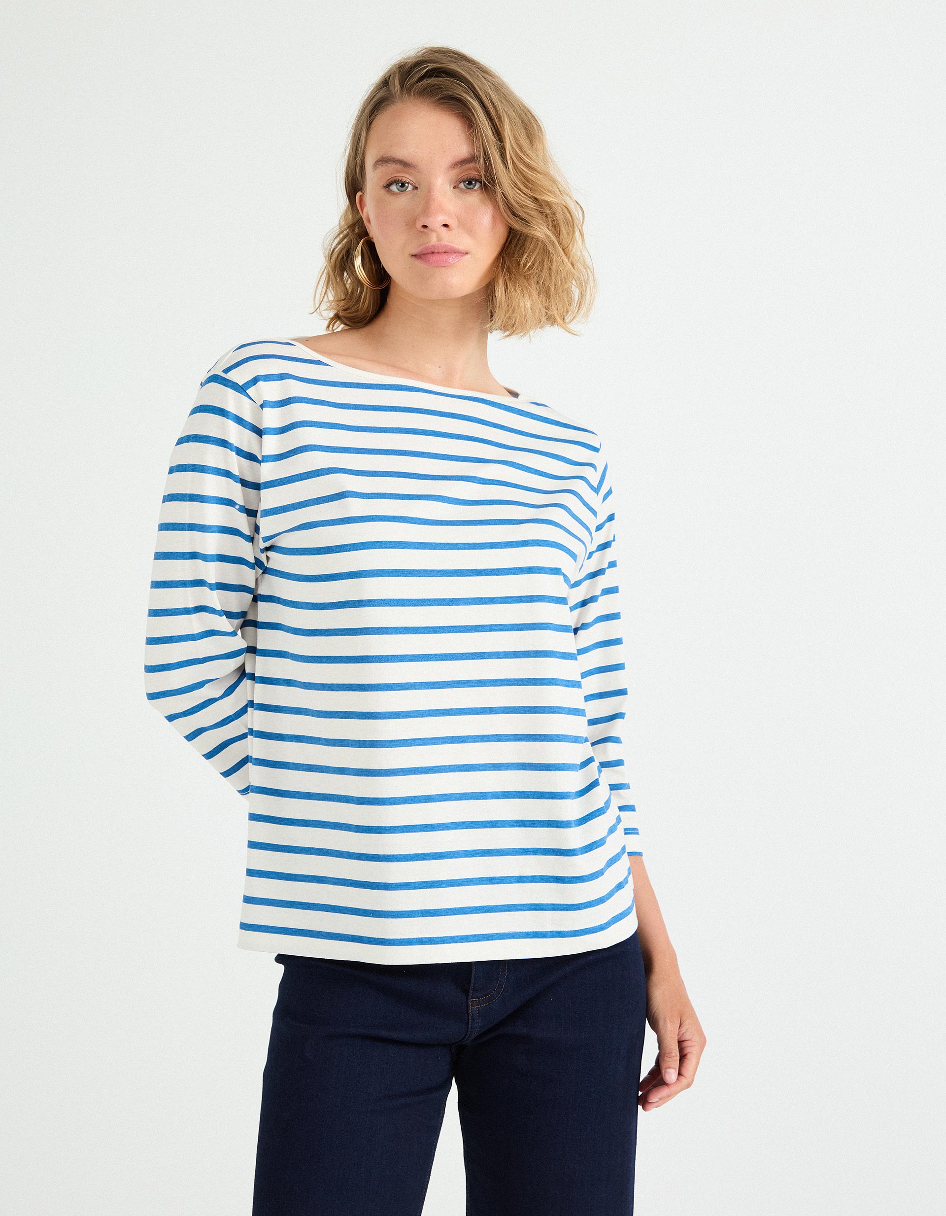 Camisola Riscas, Mulher, Azul
