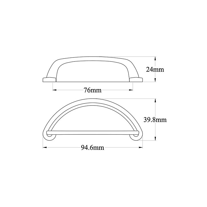 Poignée de meuble de cuisine GoodHome Chervil effet inox L. 9,46 cm, 2 pièces