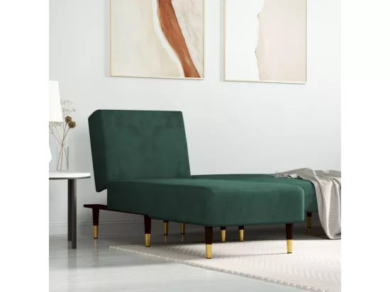 Prolenta Premium - Chaise longue vert foncé velours