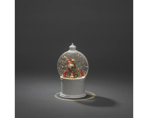 LED-bollantaarn, sneeuwbol, Kerstman, Konstsmide, warm wit licht