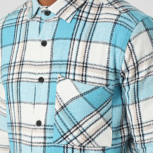 Chemise Manches Longues A Carreaux Dessen19 Bleu