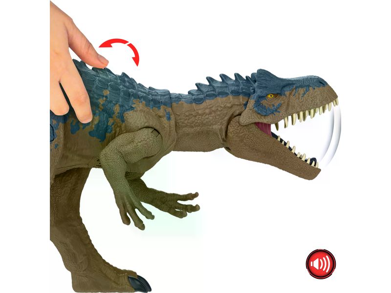 Mattel Jurassic World Ruthless Allosaurus Dinosaurier-Spielzeug mit Angriffsbewegung und Geräuschen