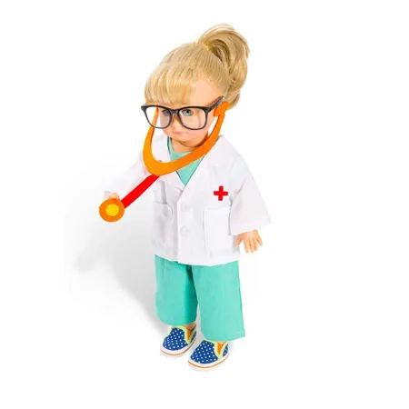 Heless Puppen-Arzt-Outfit mit Stethoskop, Gr. 38-45 cm