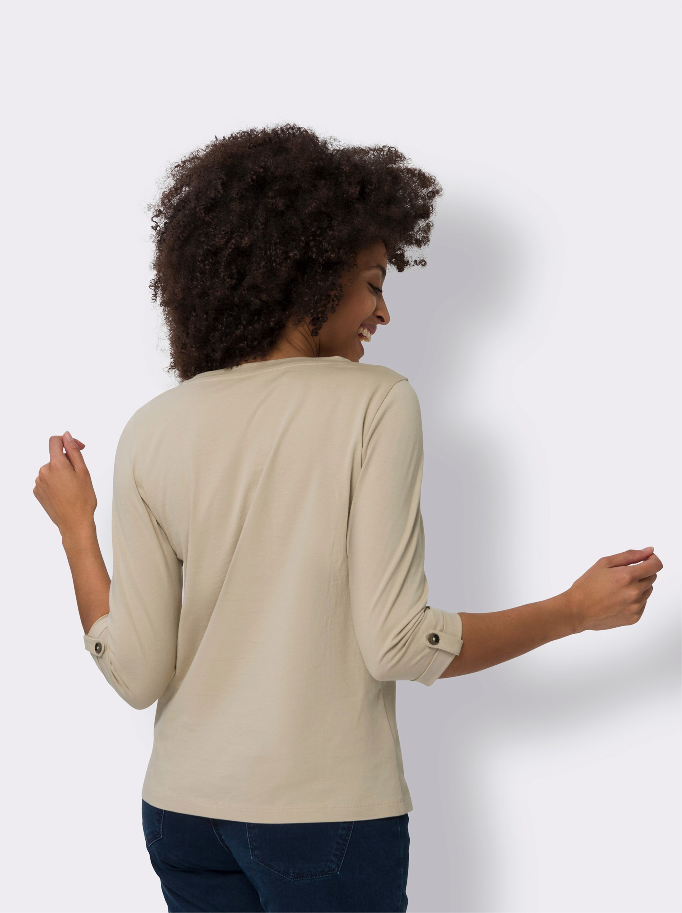34-Arm-Shirt aus reiner Baumwolle