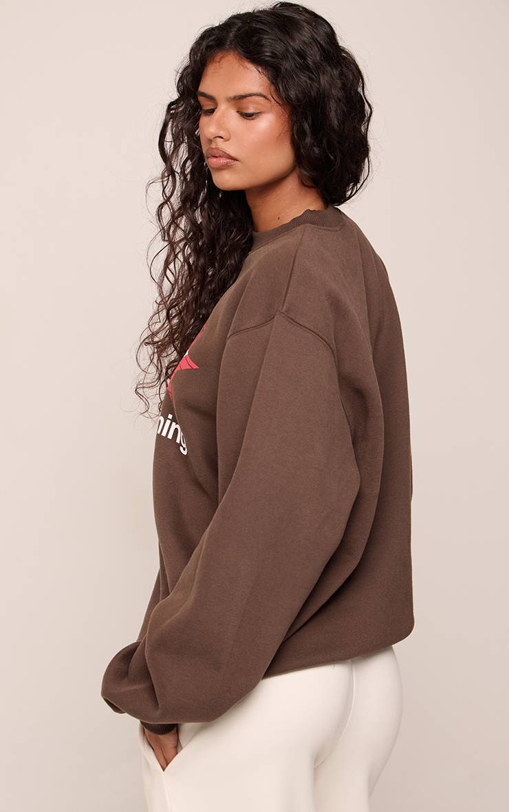 Chocolat Sweat-shirt Oversize À Imprimé Étoiles PLT