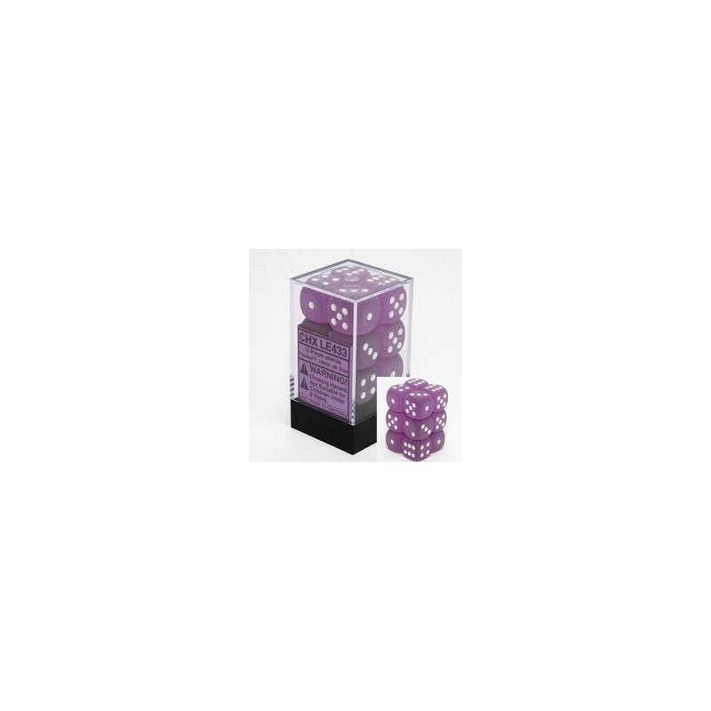 Boîte de 12 dés 6 * givrés * VIOLET / PURPLE