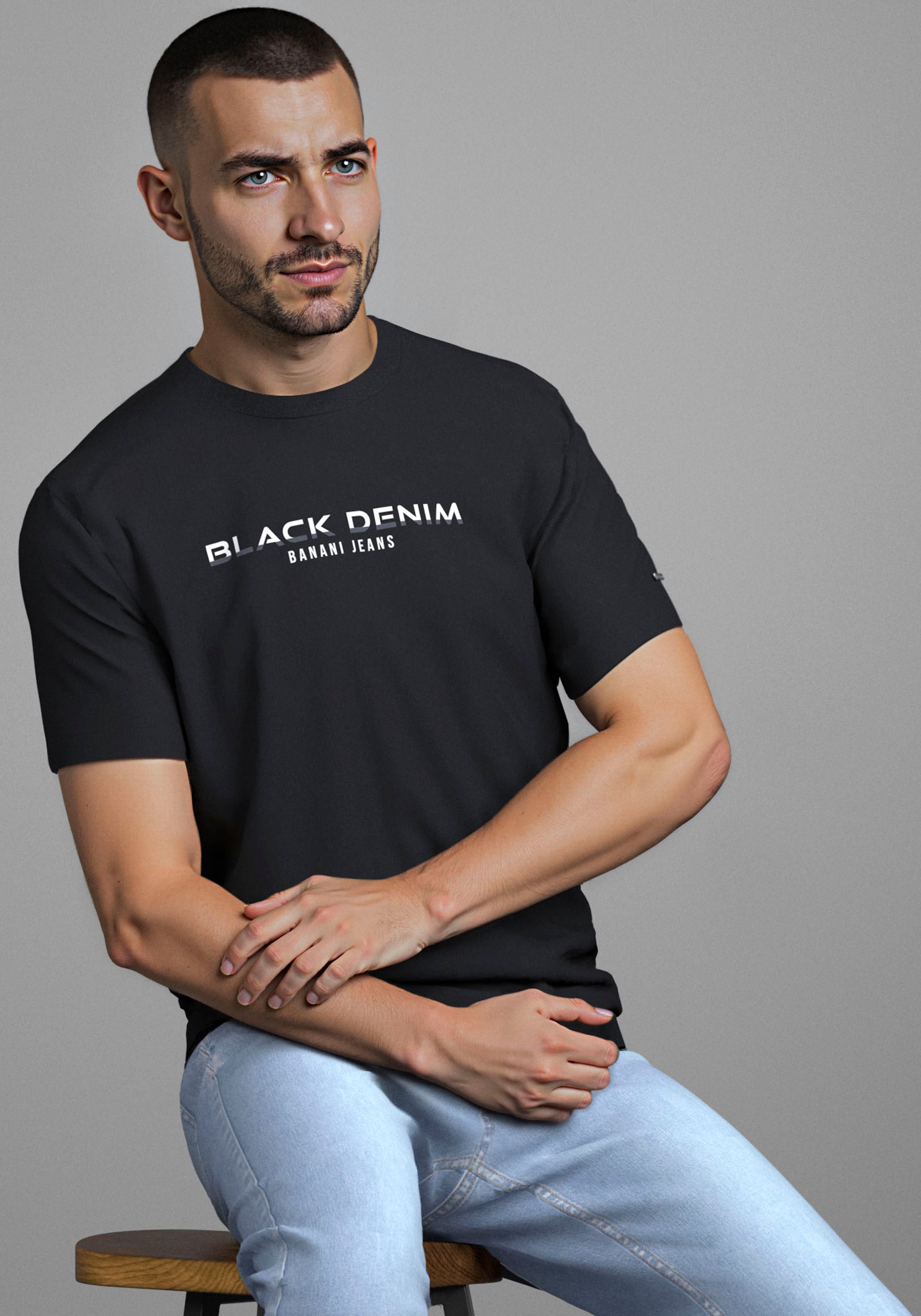 Bruno Banani T-Shirt , kurzärmelig, schmal geschnitten, Rundhalsausschnitt