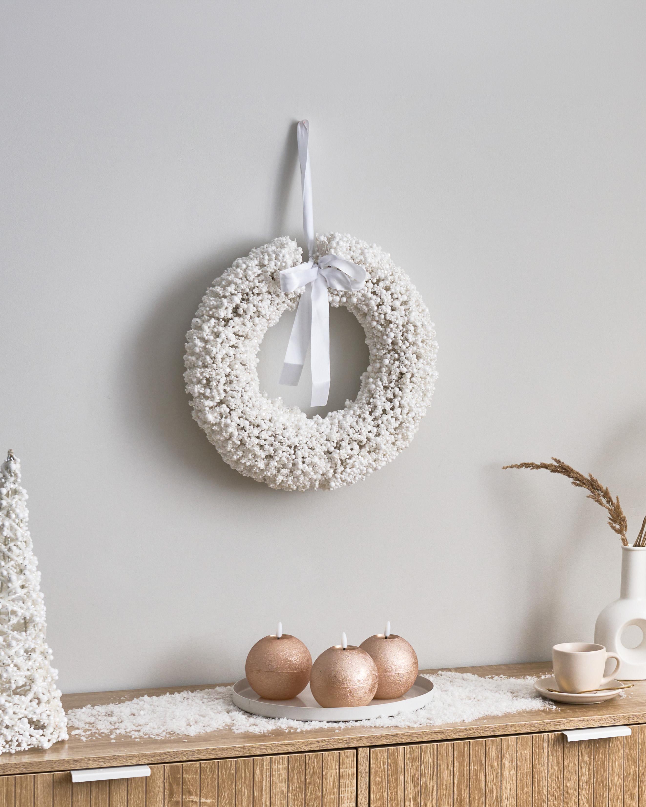 Kerstkrans ARESJON Wit 40 cm