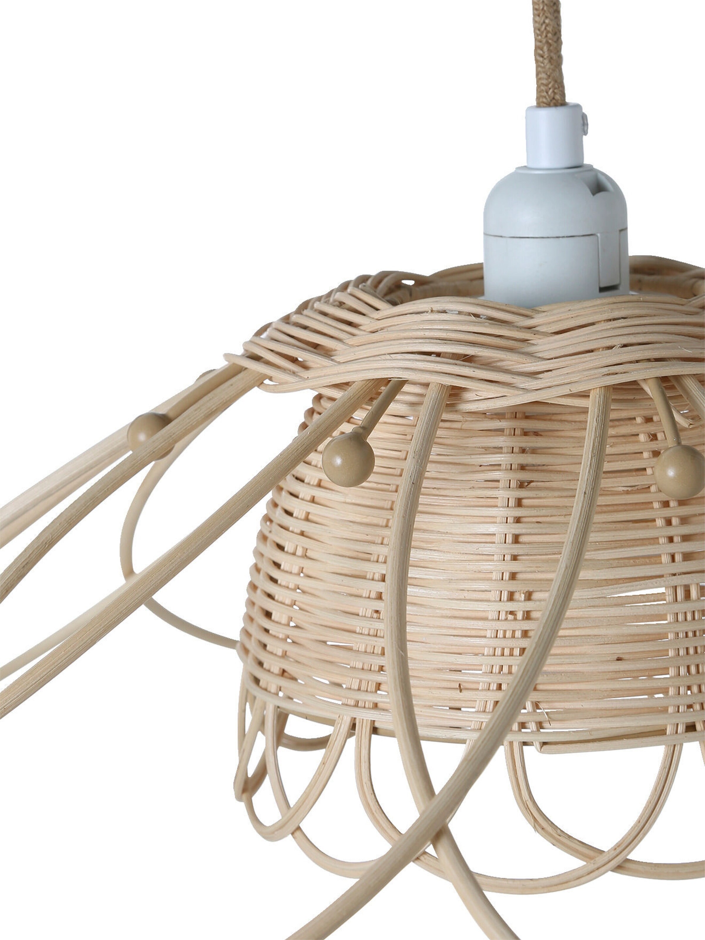 Vertbaudet Kinderzimmer Lampenschirm aus Rattan in Blumenform beige