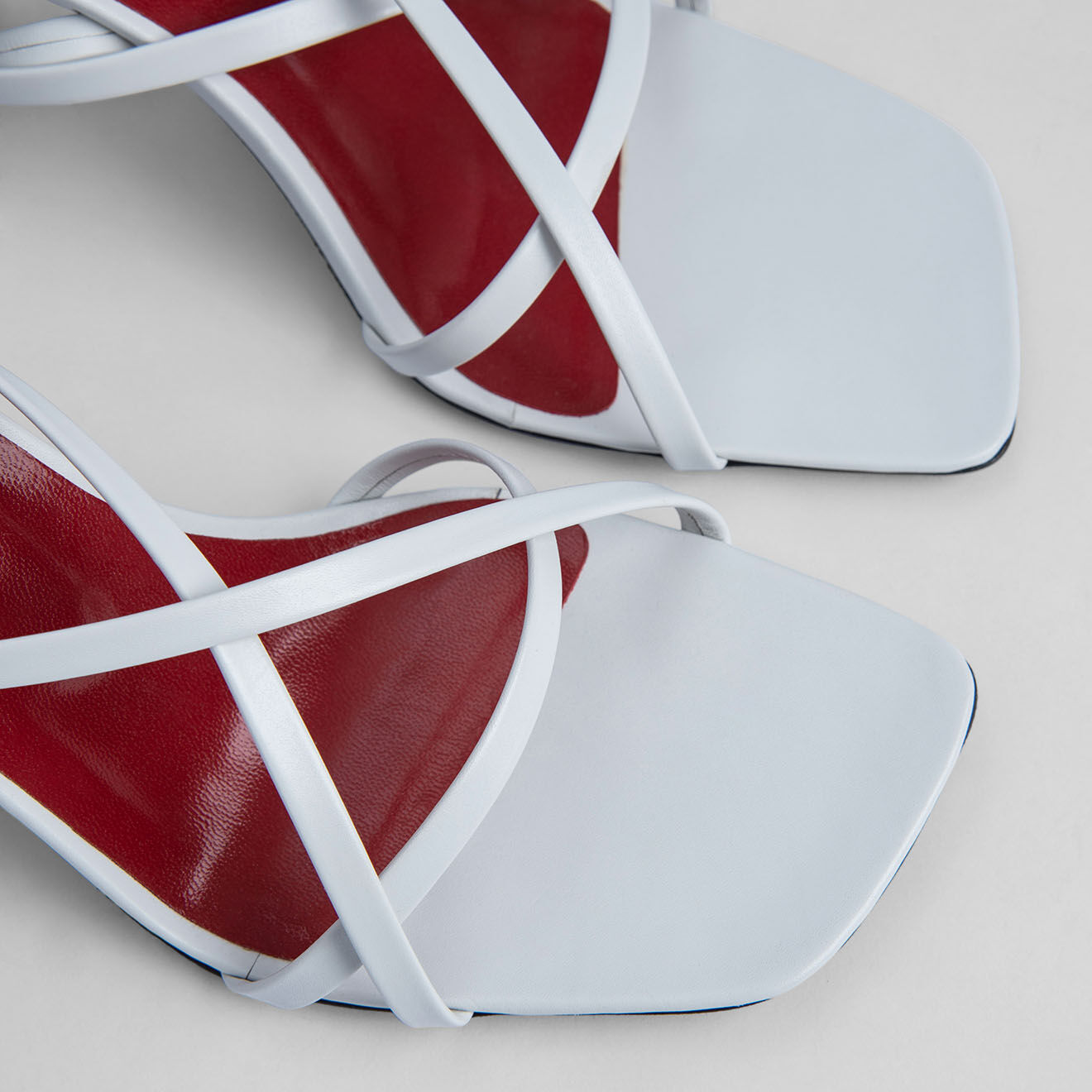 By Far Sandales en Cuir Kersti blanches - Talon 7.5 cm