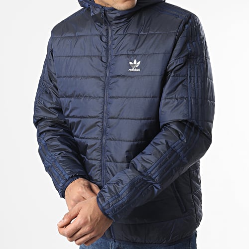 Doudoune Capuche A Bandes HL9210 Bleu Marine