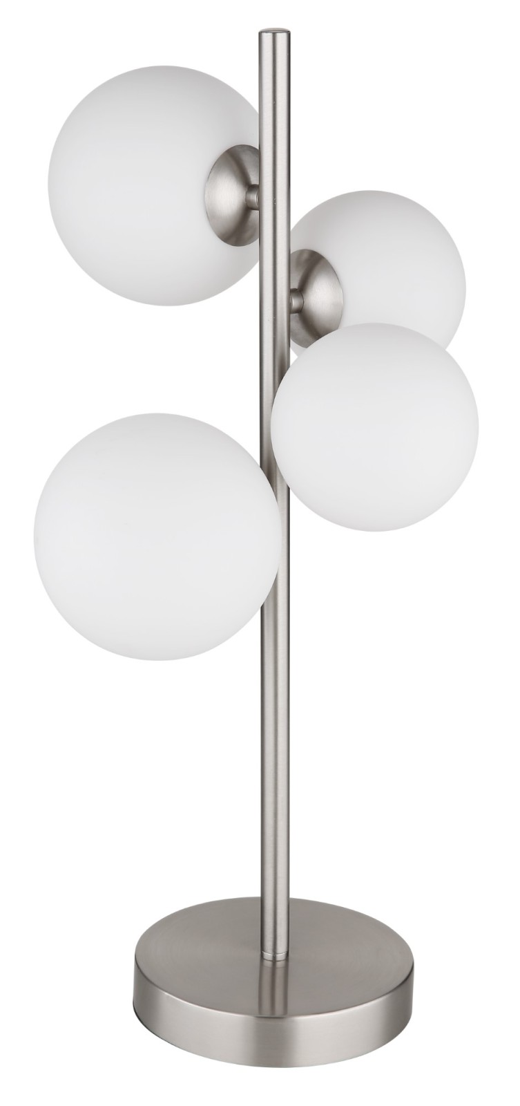 LED-Tischleuchte - nickel matt - opal - 51 cm
