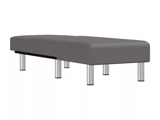 Prolenta Premium - Chaise longue gris similicuir