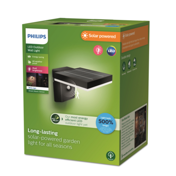 Philips solar wandlamp Zonal zwart met bewegingssensor