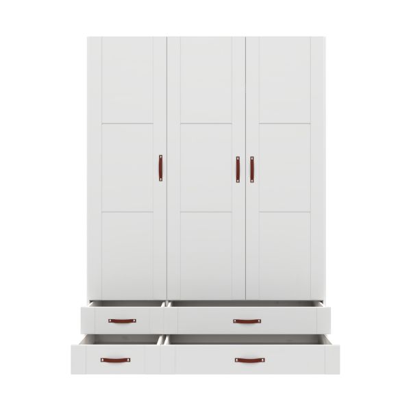 LIFETIME Kidsrooms Kledingkast 3-Deurs - 4 Laden - White Wash