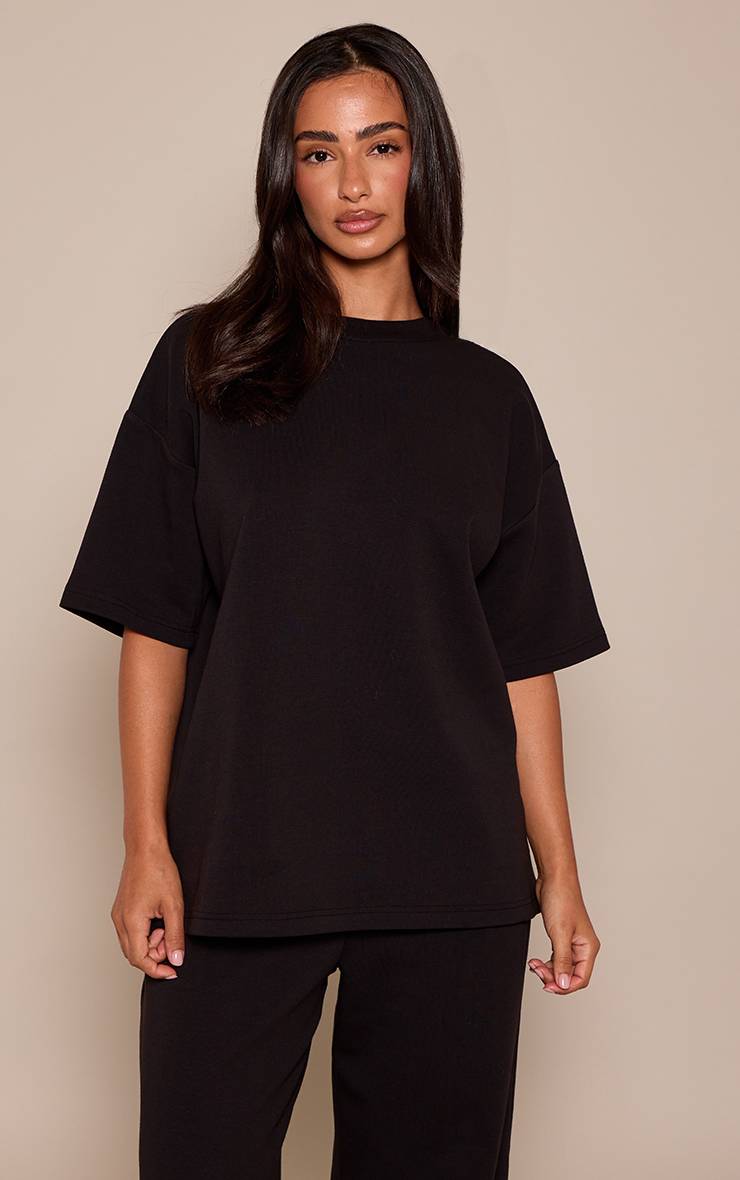Noir T-shirt Oversize Boxy Petite