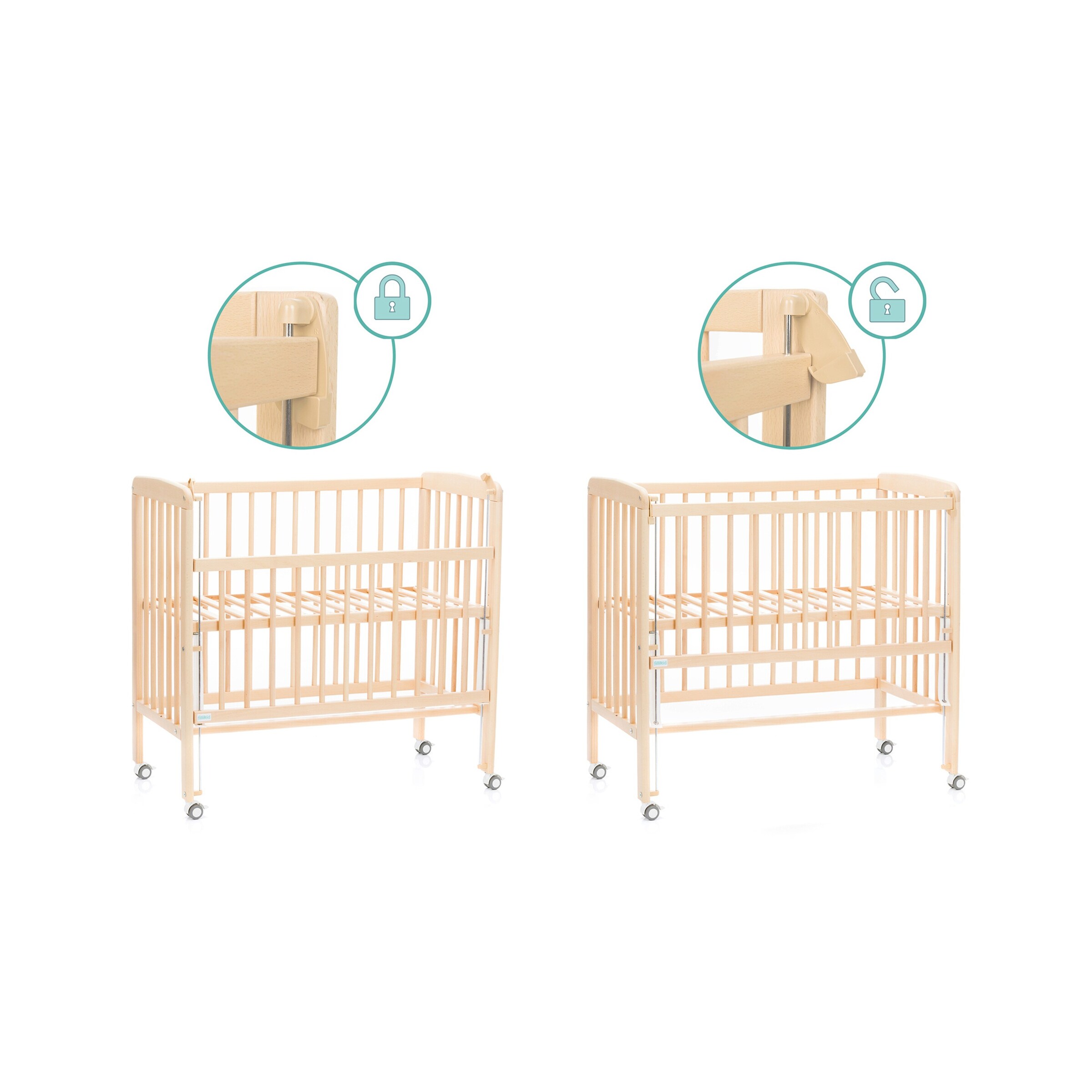 littleworld Beistellbett Nino 90x45 cm natur