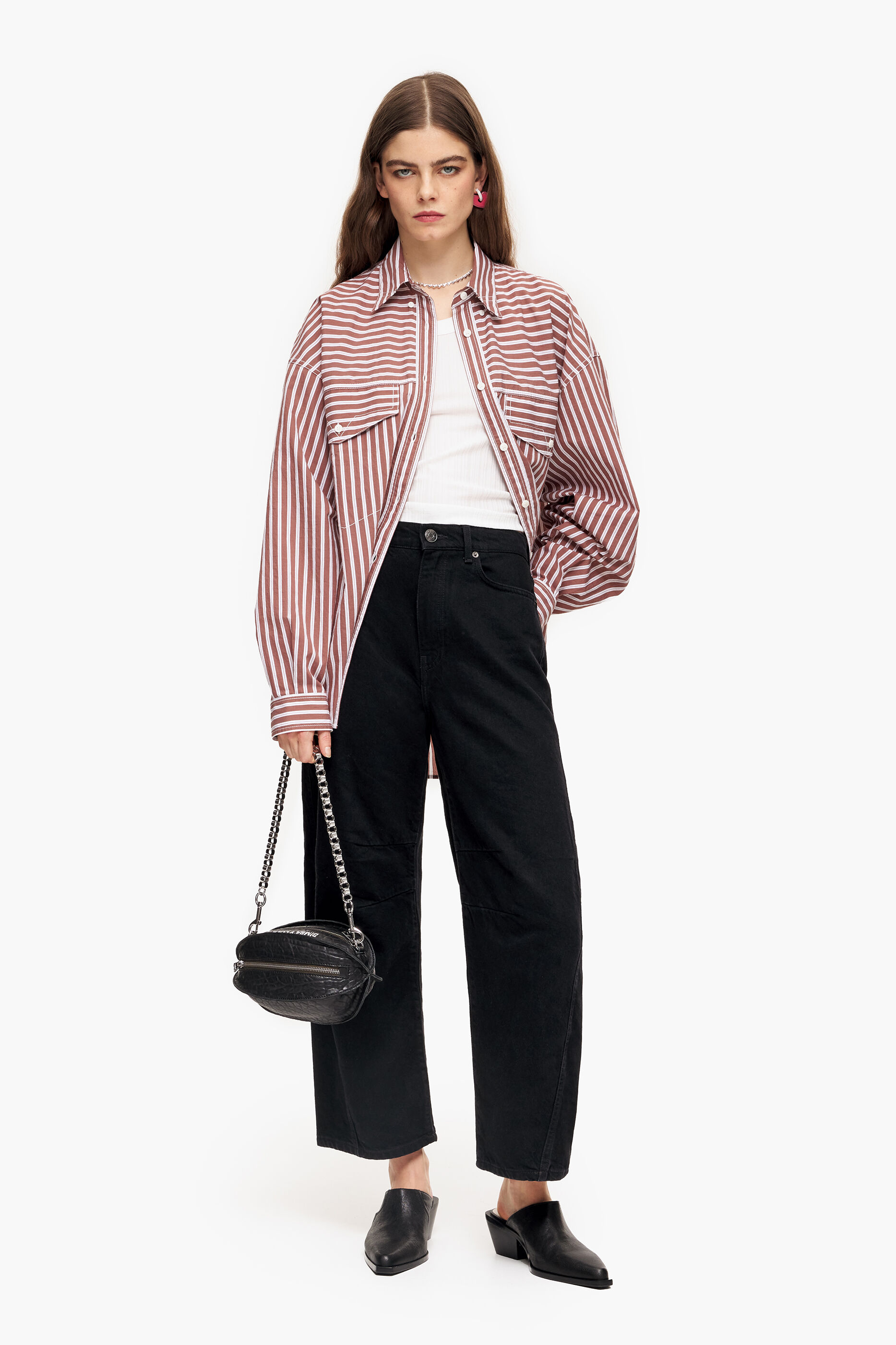 BARREL - Calça jeans preta reta