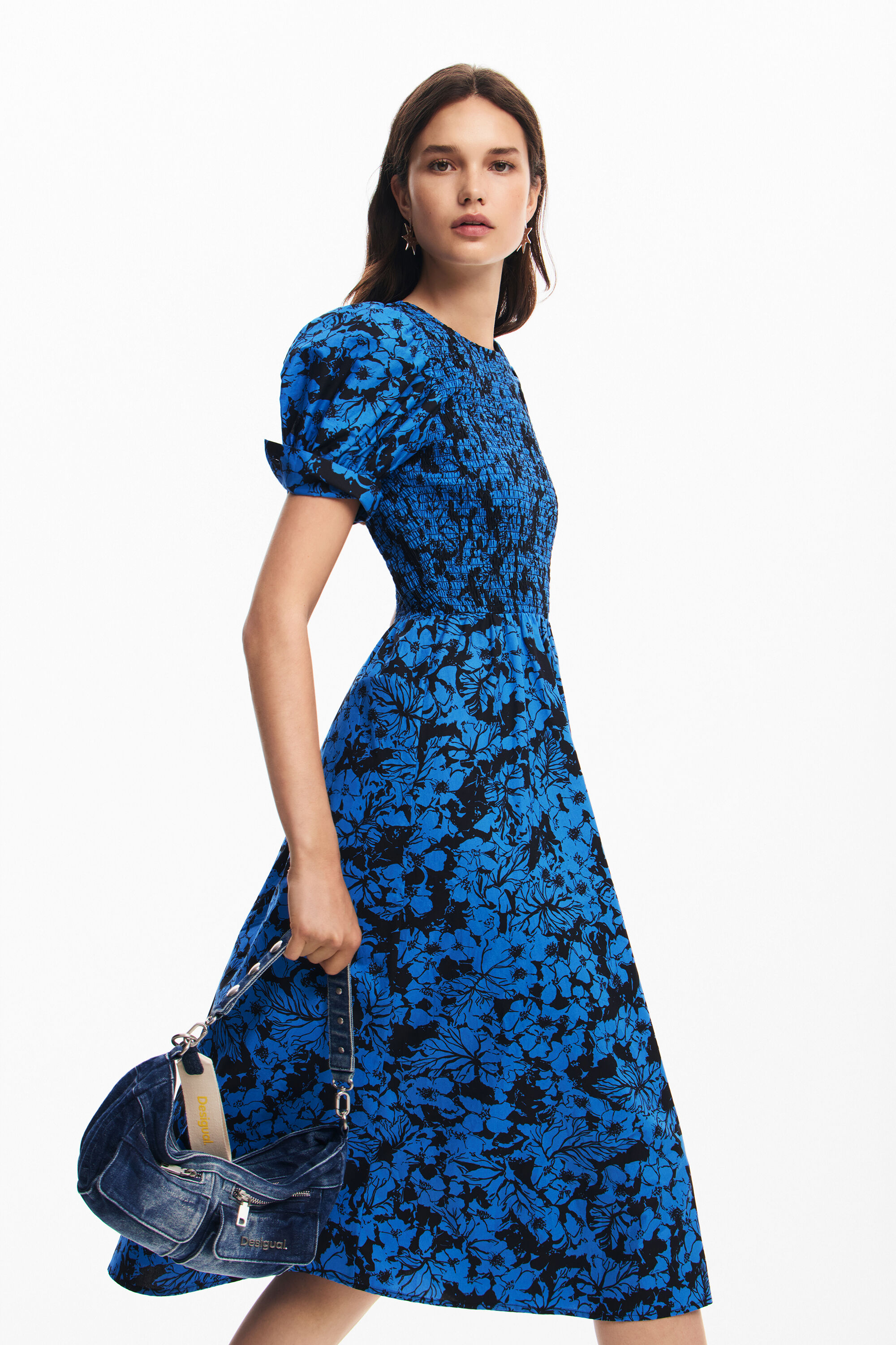 Vestido midi flores