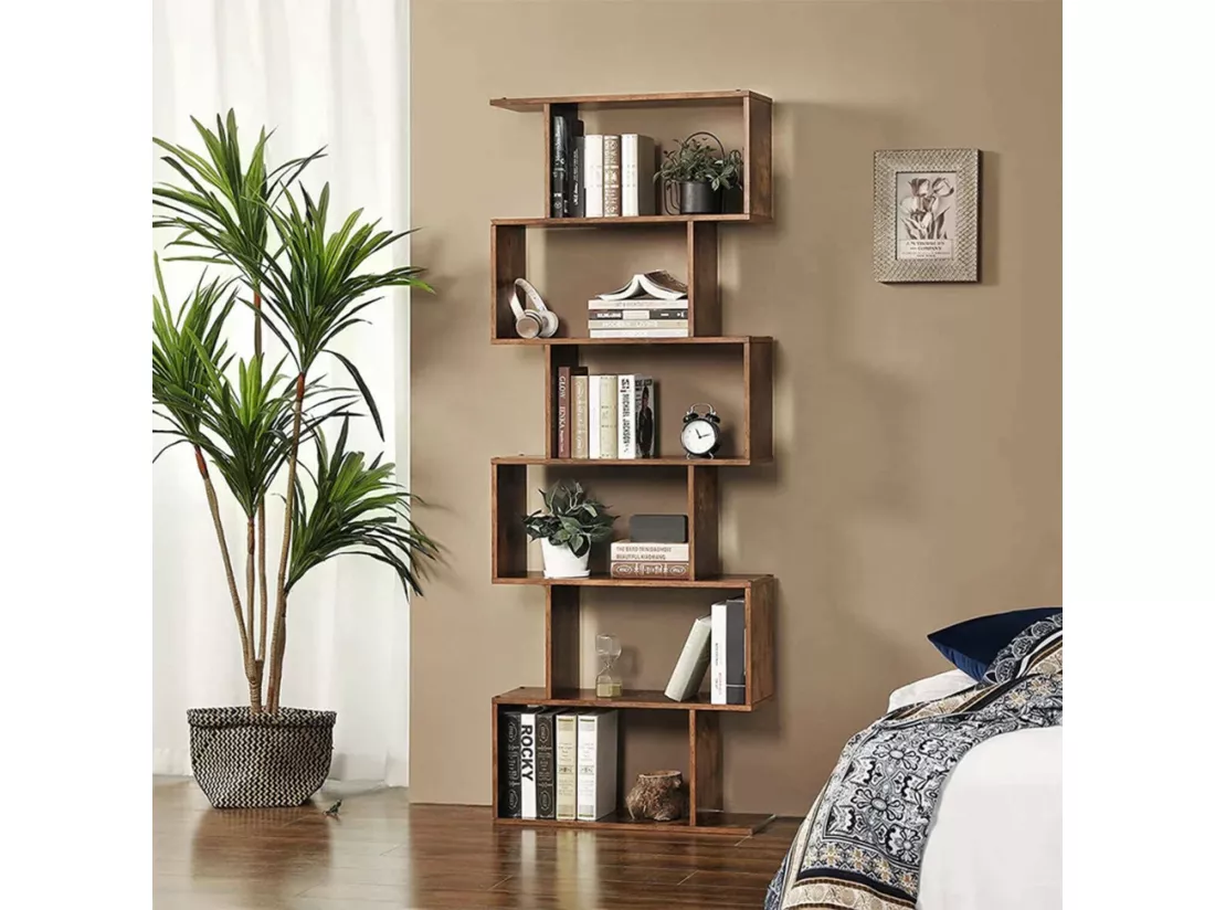 Bibliothèque Lucio, Meuble avec étagères, Bibliothèque de bureau, 100% Made in Italy, 80x25h192 cm, Érable