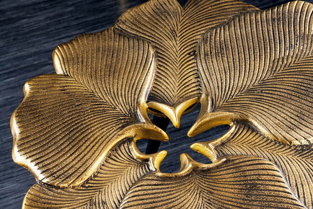 Dekorativer Beistelltisch GINKGO LEAFS 60cm gold handmade Metall