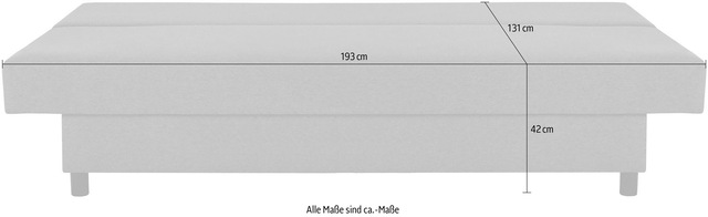 Home affaire 3-Sitzer »SAWYER Schlafsofa mit Bettkasten und Wellenunterfederung« pflegeleichte Bezüge: Velvet & Struktur, B/T/H 193/86/83,5 cm