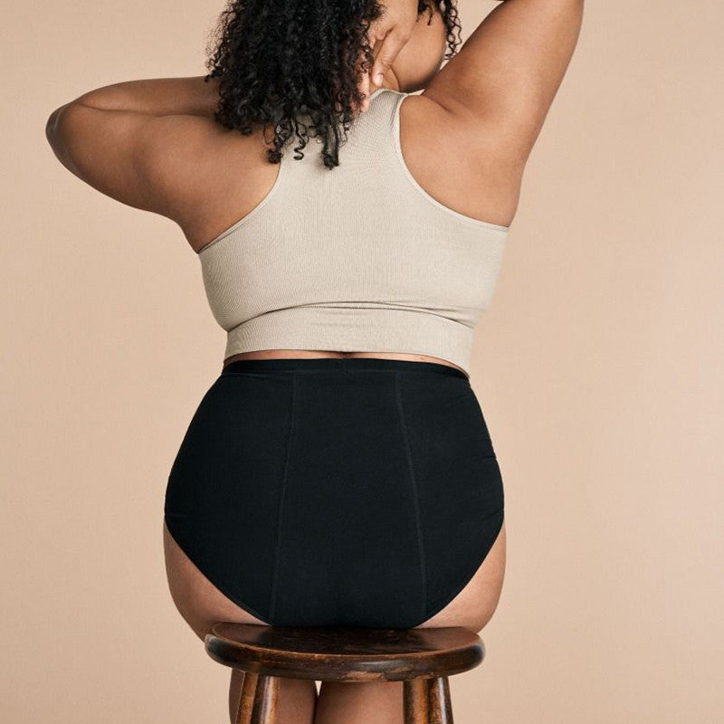 Menstruations-Unterhose High Waist Heavy Flow Schwarz
