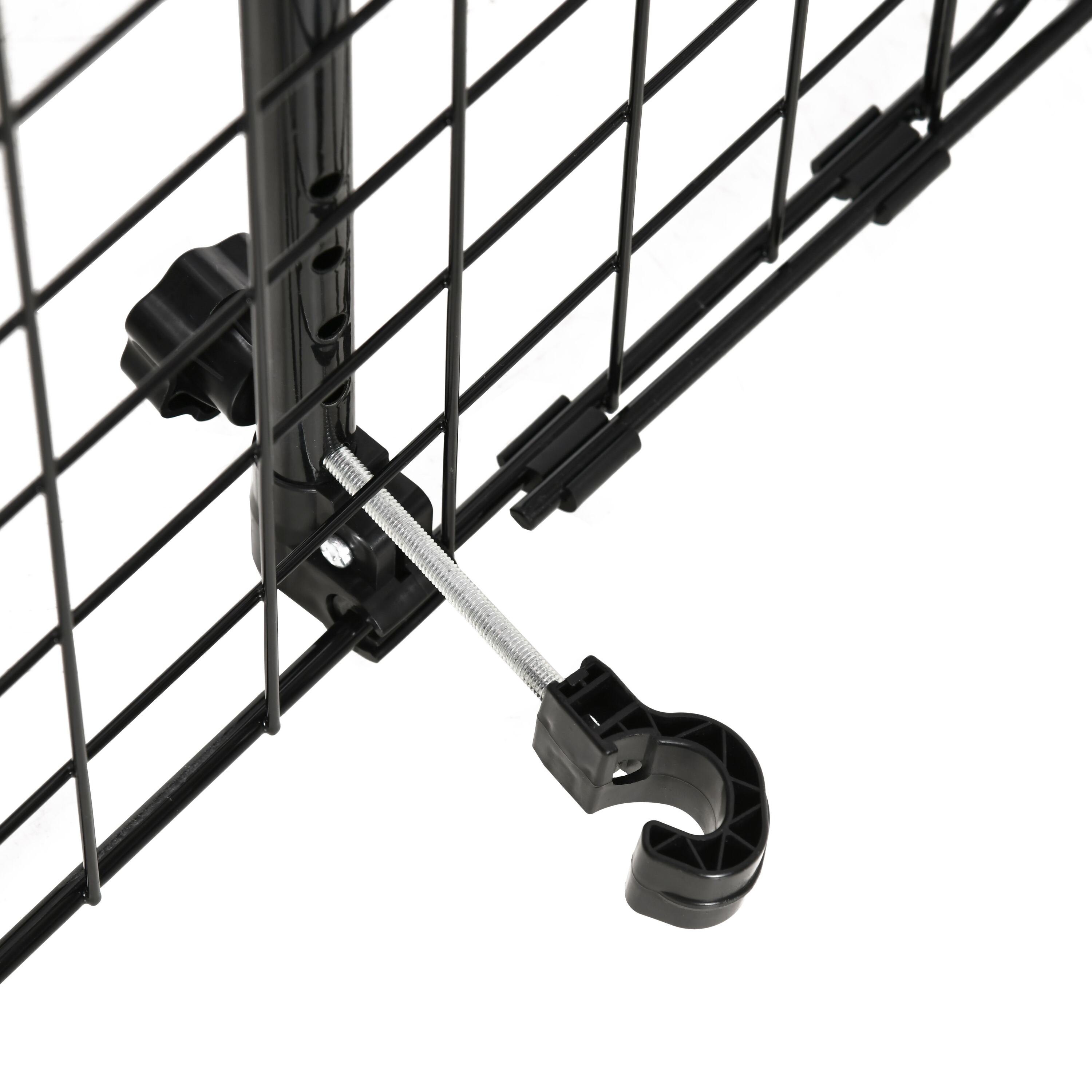 PawHut Auto Hundeschutzgitter mit Verstellbarkeitfunktion schwarz 91-152B x 30H cm