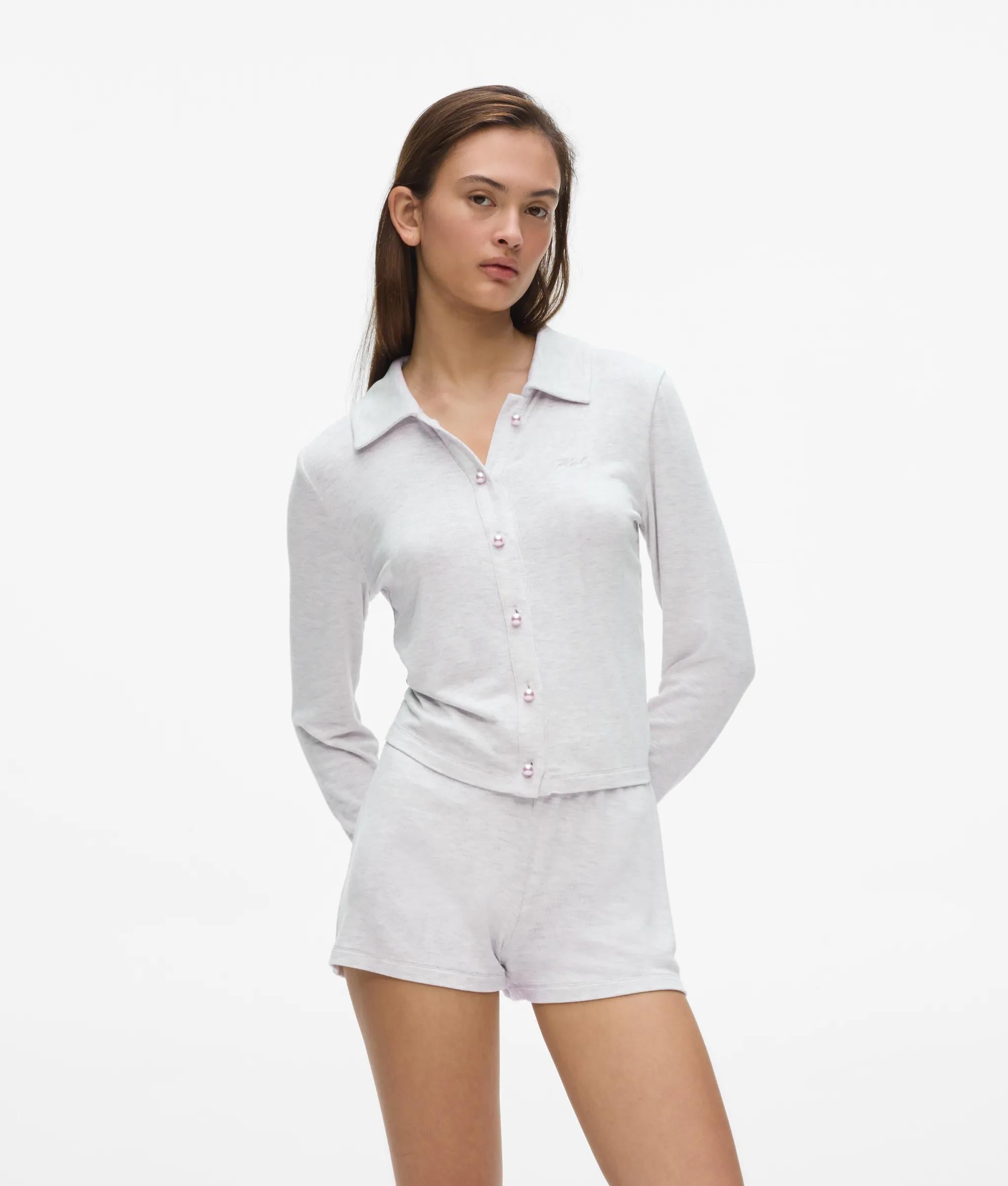 Loungewear vest met imitatieparels